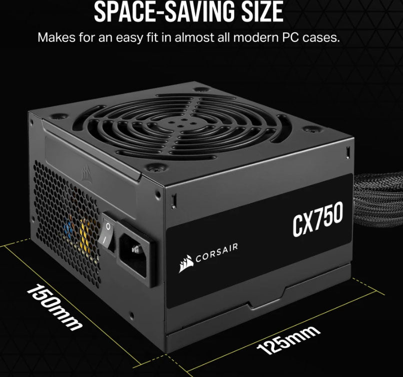 CORSAIR CX Series CX750 – 750 Watt 80 PLUS Bronze ATX Power Supply (CS-CP-9020279-NA)