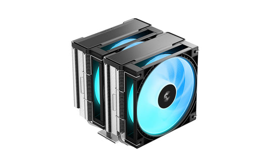 DeepCool AG620 G2 ARGB CPU Cooler with blue LED fan, black and silver heatsink
