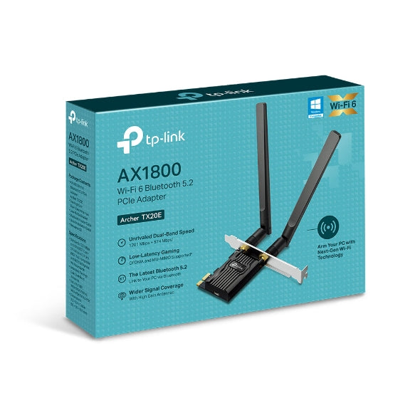 Tp-Link Archer TX20E I AX1800 Wi-Fi 6 Bluetooth 5.2 PCIe Adapter