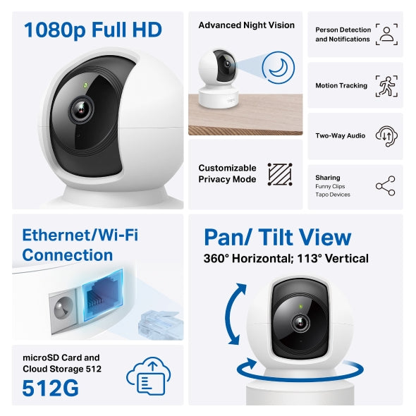 Tp-Link Tapo C202 I Pan/Tilt Home Security Camera