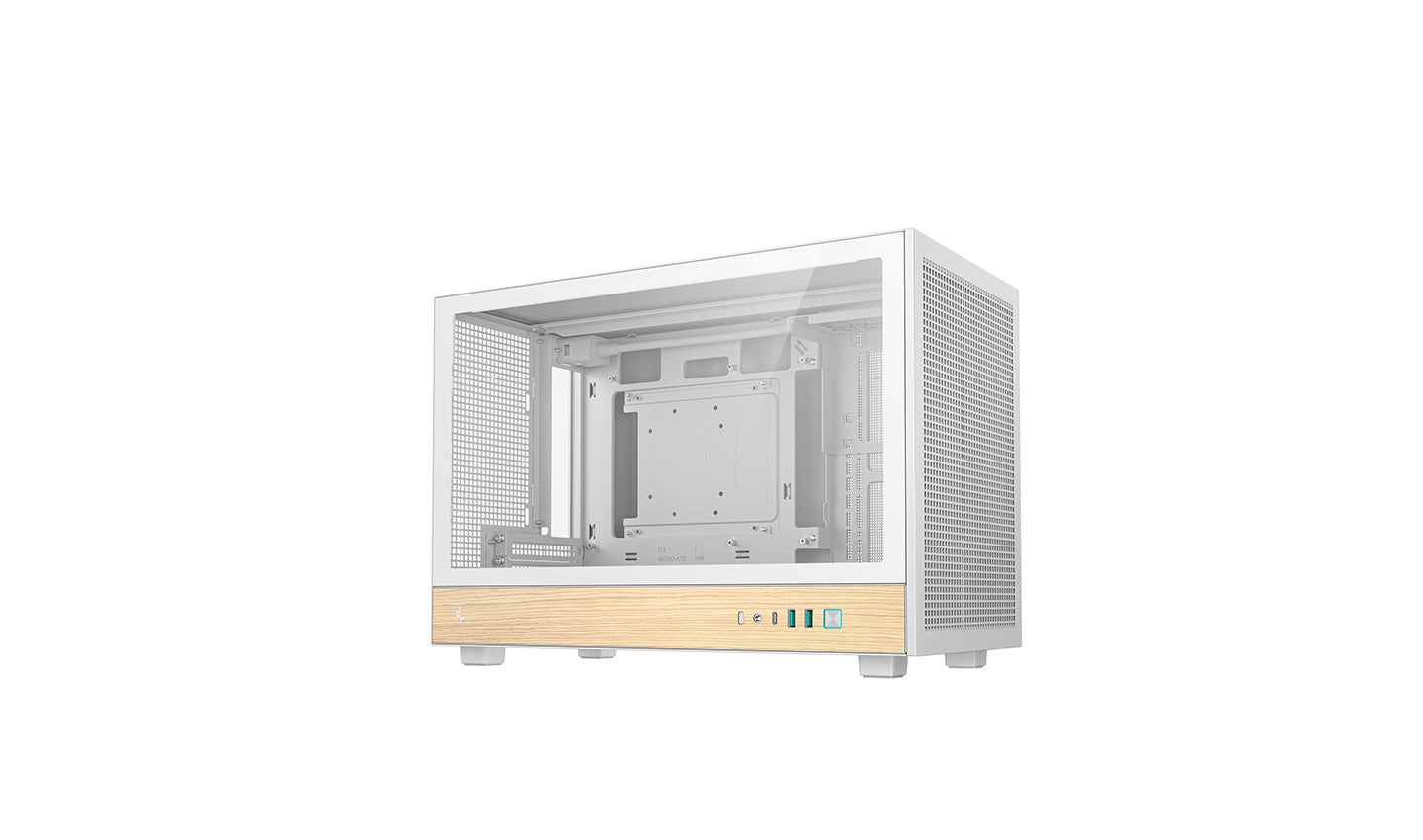 Deepcool CH260 Wood with tempered glass Micro ATX White