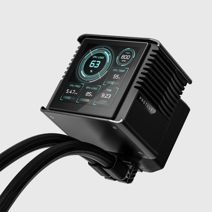 SUDOKOO PROTEUS 360 - 360mm AIO LCD CPU Cooler with Customizable 3.4" Digital Display - Black