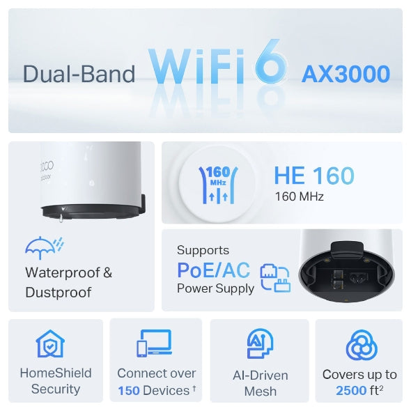 Tp-Link Deco X50-Outdoor I AX3000 Outdoor Whole Home Mesh WiFi 6 Unit