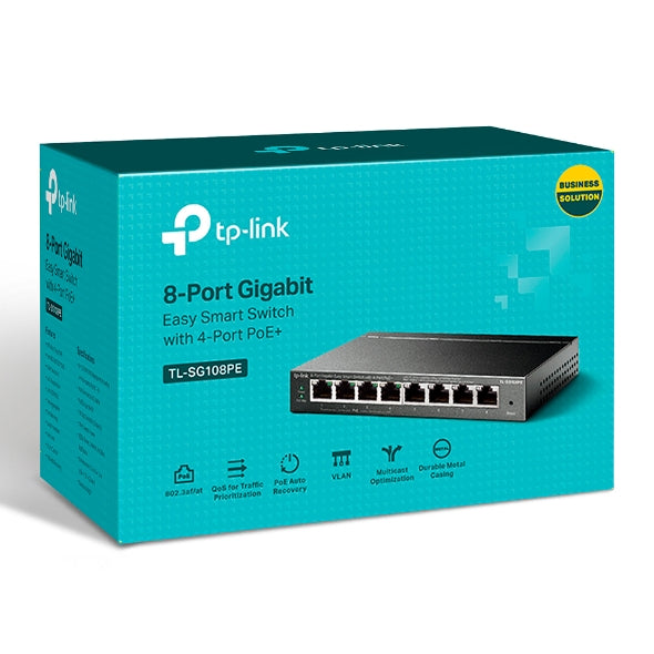 Tp-Link TL-SG108PE I 8-Port Gigabit Easy Smart Switch with 4-Port PoE+