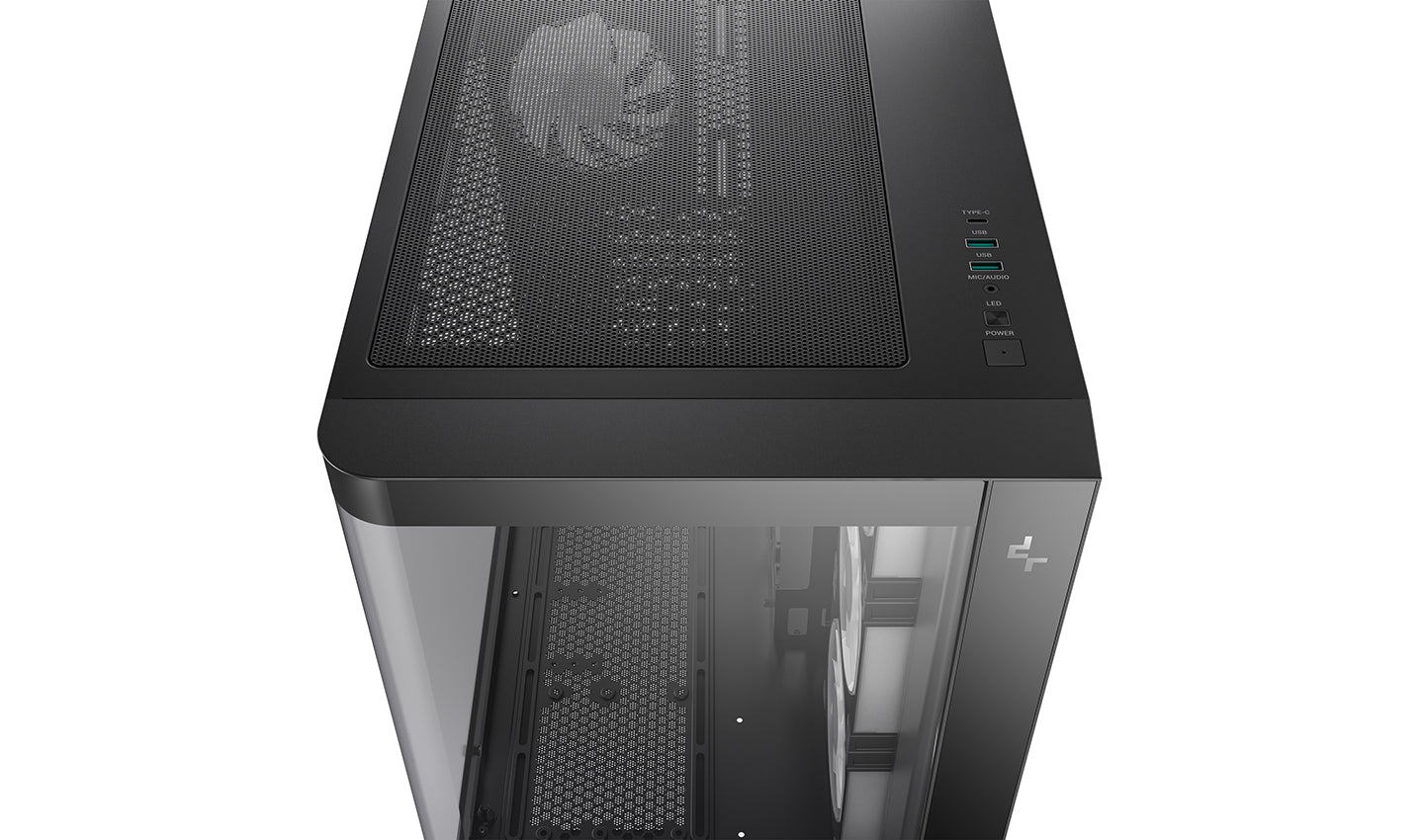 DeepCool CG530U 4F Black Panoramic Curved Glass Dual Chamber ATX PC Case