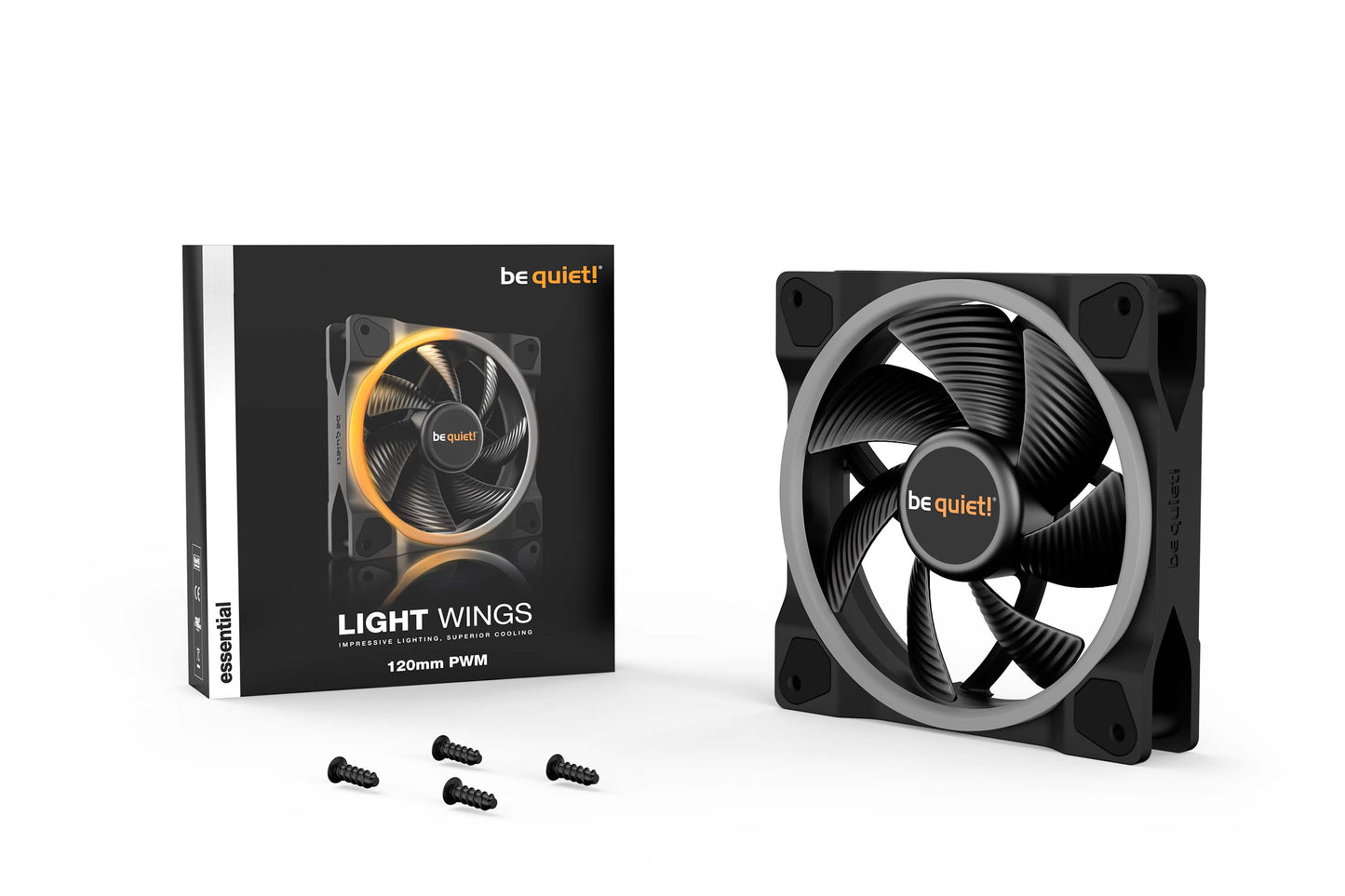 Be Quiet LIGHT WINGS 120mm PWM Impressive Lighting, Superior Cooling (BL072)