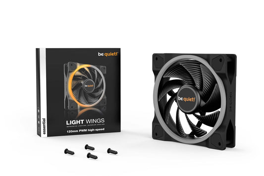 Be Quiet LIGHT WINGS 120mm PWM high-speed Impressive Lighting, Superior Cooling (BL073)