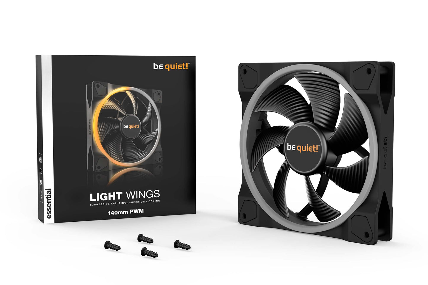 Be Quiet LIGHT WINGS 140mm PWM Impressive Lighting, Superior Cooling(BL074)