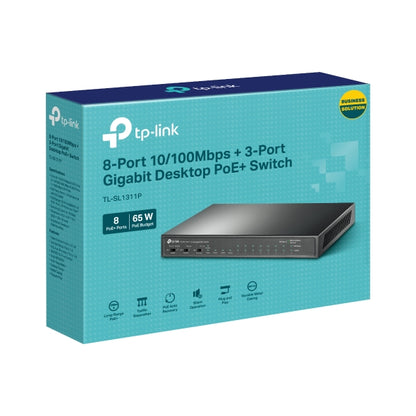 Tp-Link TL-SL1311P I 8-Port 10/100Mbps + 3-Port Gigabit Desktop Switch with 8-Port PoE+