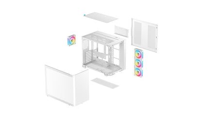 DeepCool CG530U 4F White Panoramic Curved Glass Dual Chamber ATX PC Case