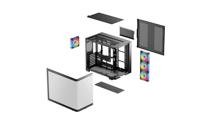 DeepCool CG530U 4F Black Panoramic Curved Glass Dual Chamber ATX PC Case