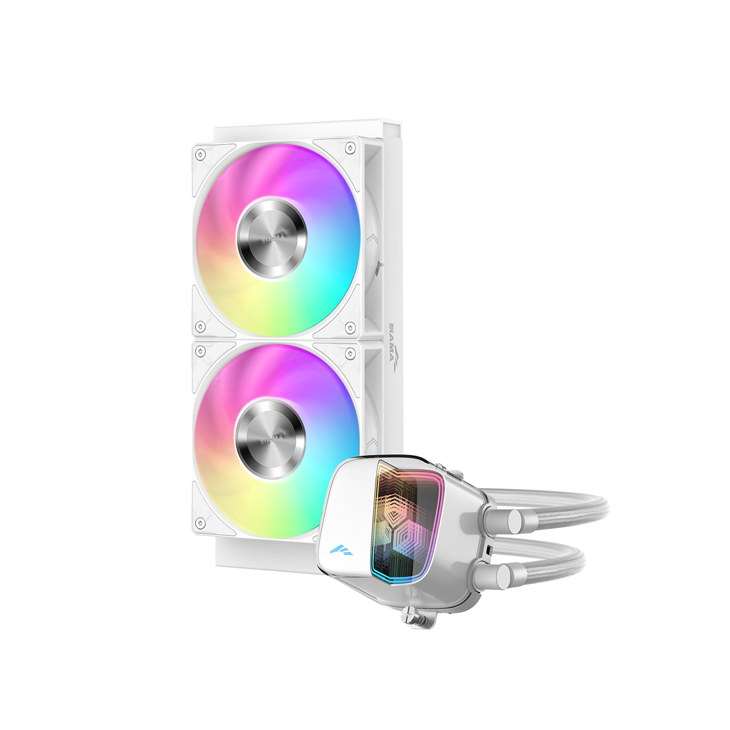 Sama L70 240mm AIO ARGB Liquid CPU Cooler with Infinity Mirror Effect - Black | White