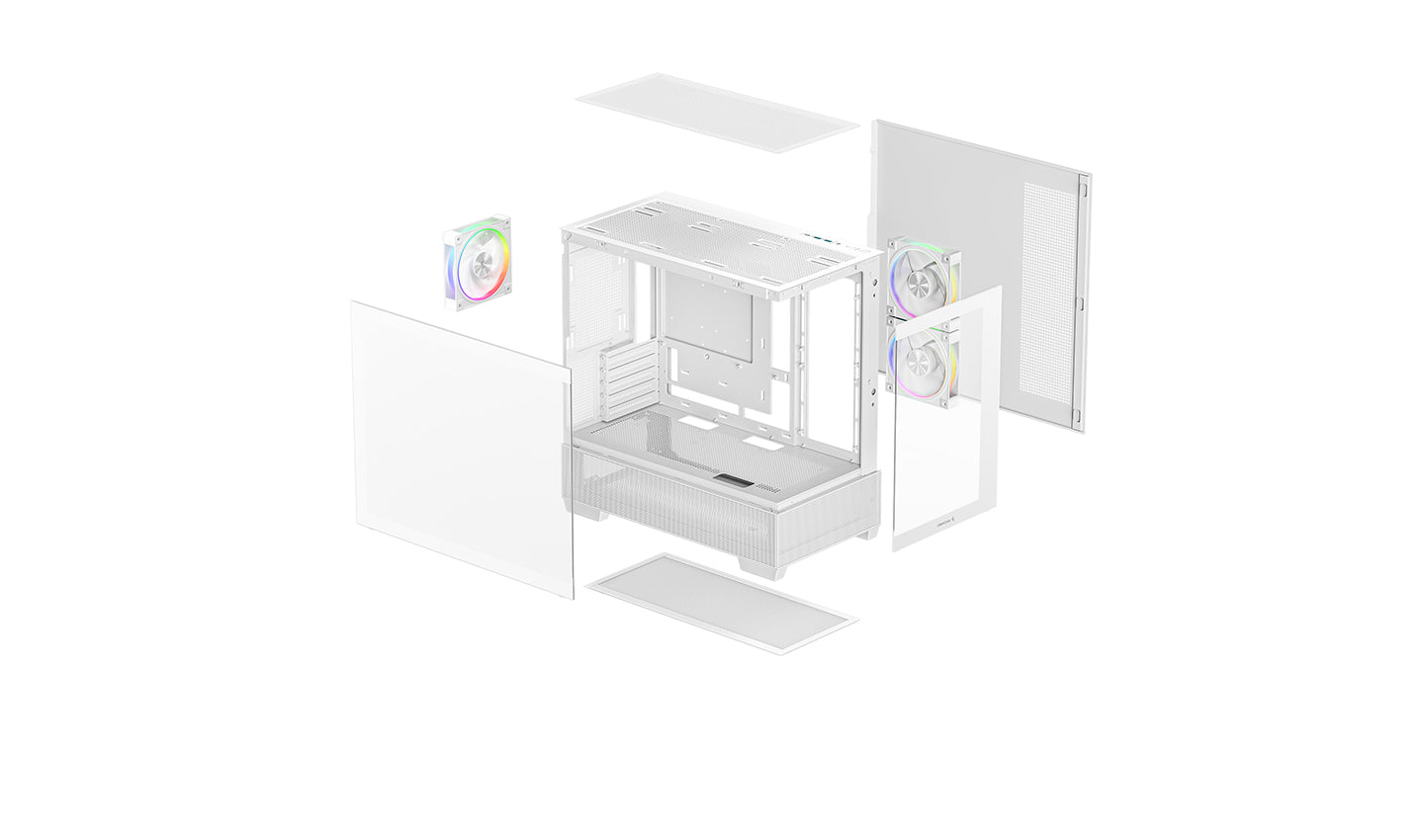 Deepcool CG380 3F Panoramic Micro-ATX (White)