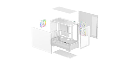 Deepcool CG380 3F Panoramic Micro-ATX (White)