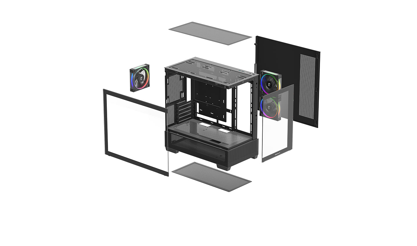 Deepcool CG380 3F Panoramic Micro-ATX (Black)