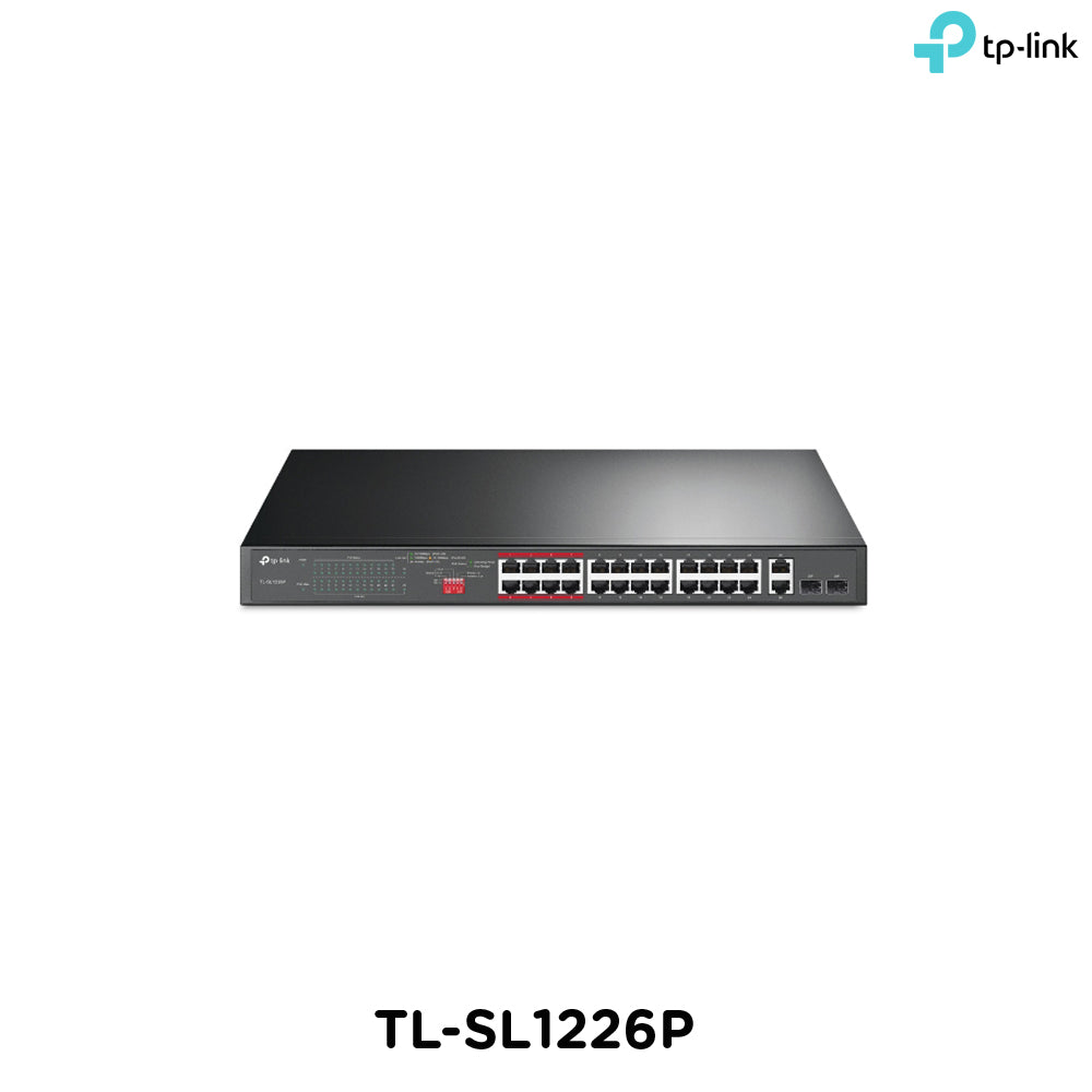 Tp-Link TL-SL1226P I 24-Port 10/100Mbps + 2-Port Gigabit Unmanaged PoE+ Switch