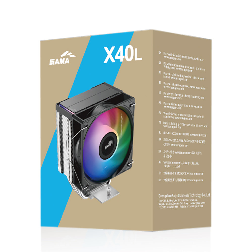 SAMA X40L Lumen A-RGB Single Tower CPU Cooler - Black
