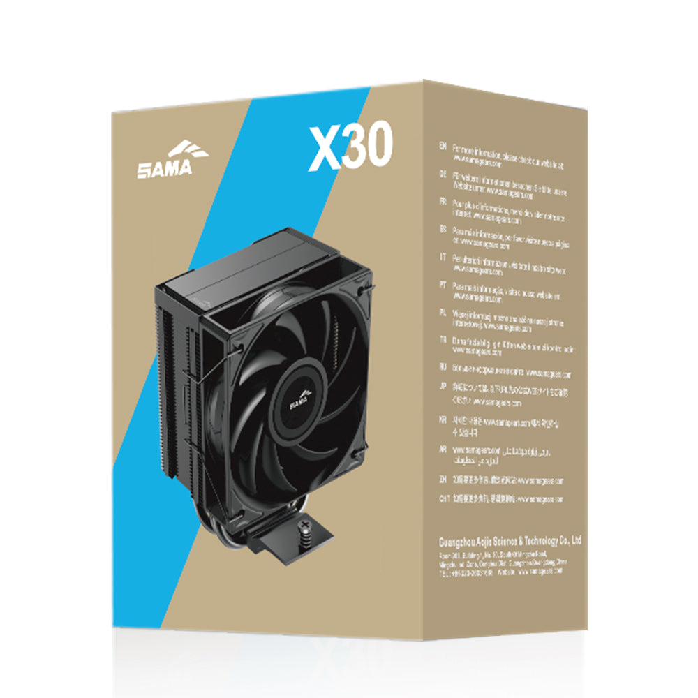 SAMA X30 Single Tower CPU Cooler - Black