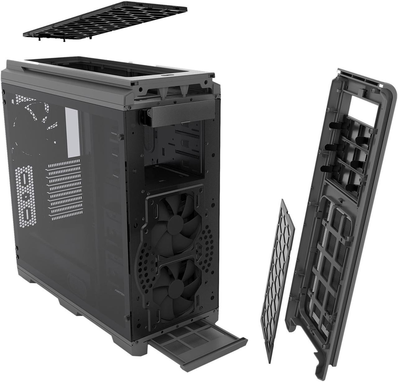 Phanteks I Enthoo Luxe Full Tower, Tempered Glass Window, Anthracite Gray w/ Multi Colors LED