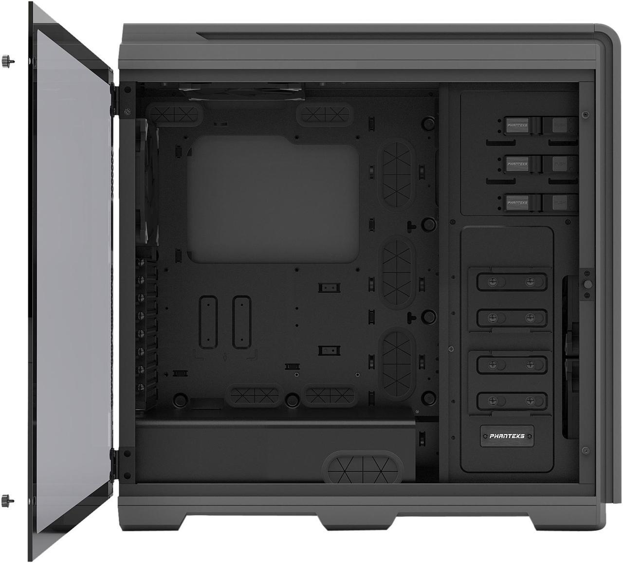 Phanteks I Enthoo Luxe Full Tower, Tempered Glass Window, Anthracite Gray w/ Multi Colors LED