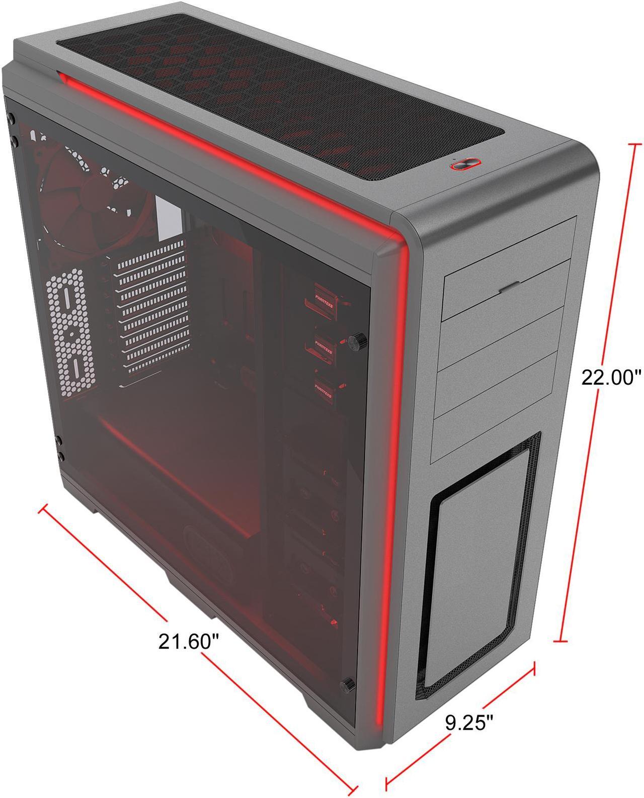 Phanteks I Enthoo Luxe Full Tower, Tempered Glass Window, Anthracite Gray w/ Multi Colors LED