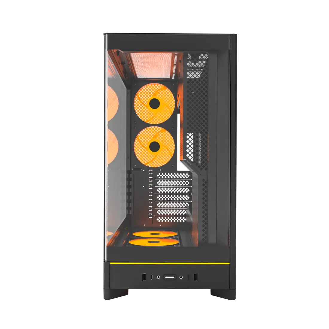 Montech  HS02 Pro ATX Mid-Tower Front Panoramic curved glass Black/White Case