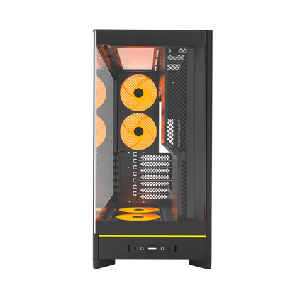 Montech  HS02 Pro ATX Mid-Tower Front Panoramic curved glass Black/White Case