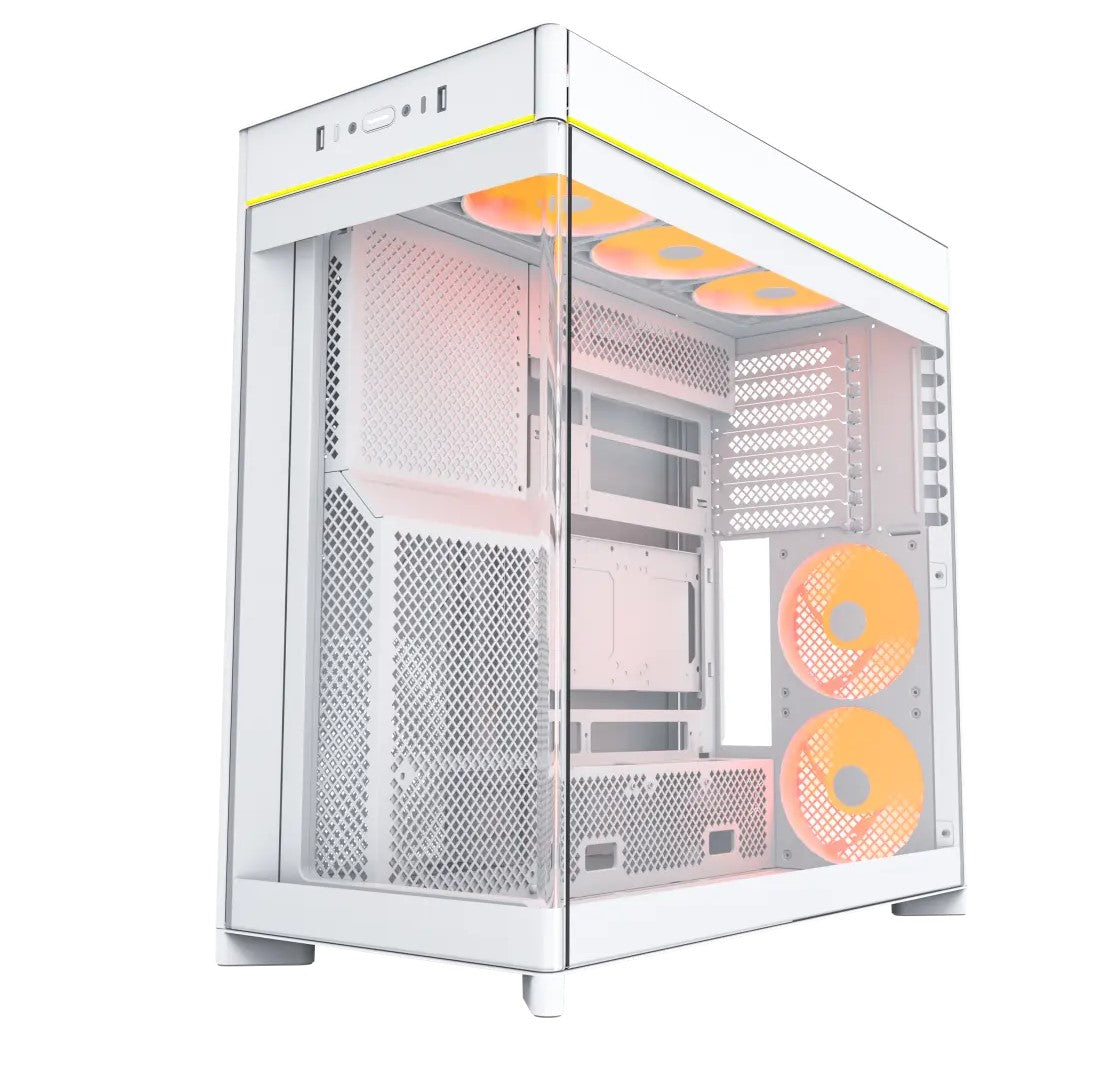 Montech  HS02 Pro ATX Mid-Tower Front Panoramic curved glass Black/White Case