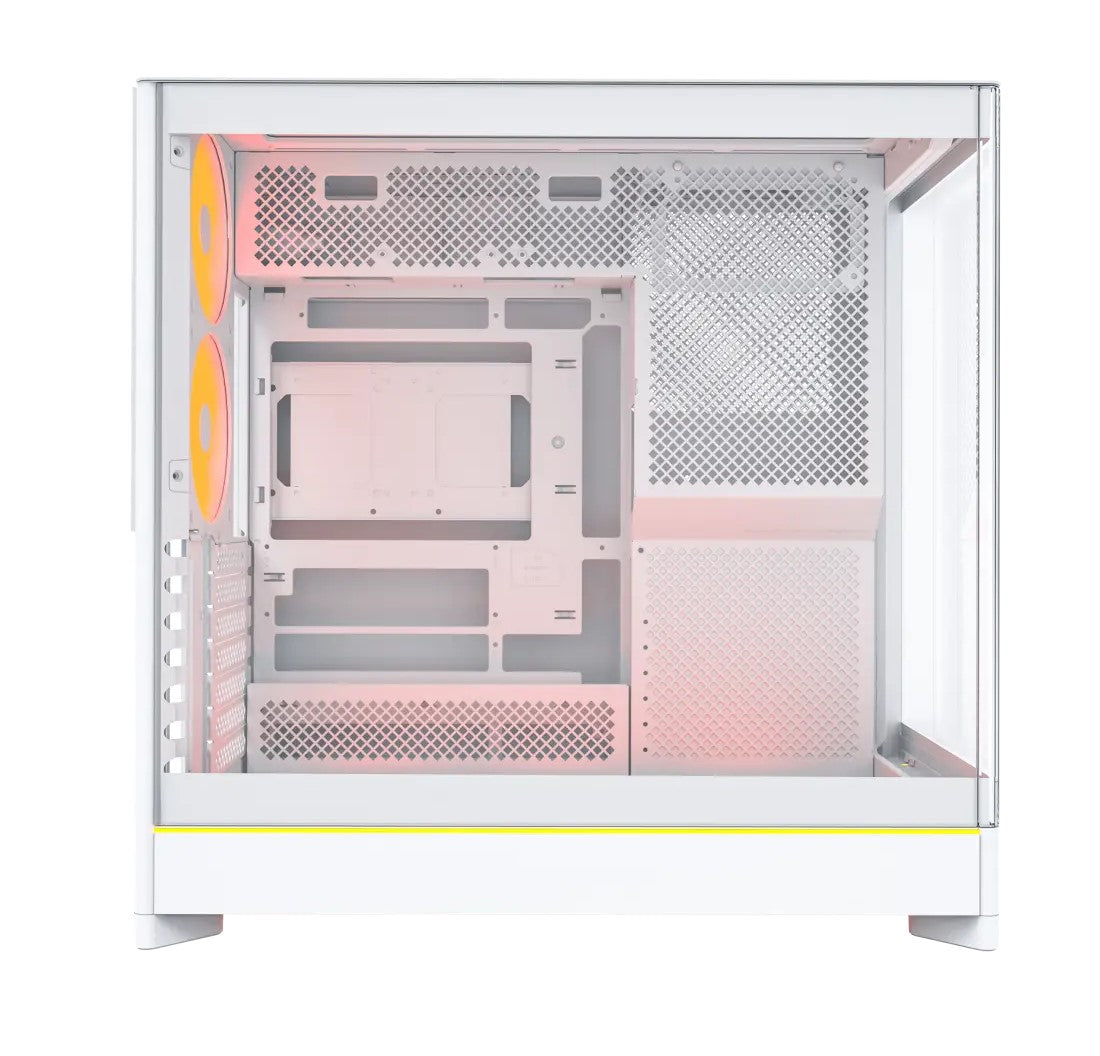 Montech  HS02 Pro ATX Mid-Tower Front Panoramic curved glass Black/White Case