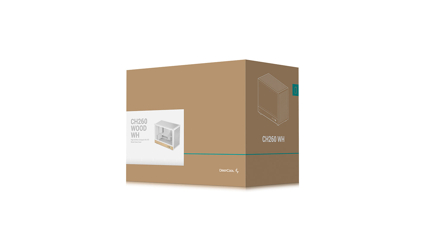 Deepcool CH260 Wood with tempered glass Micro ATX White