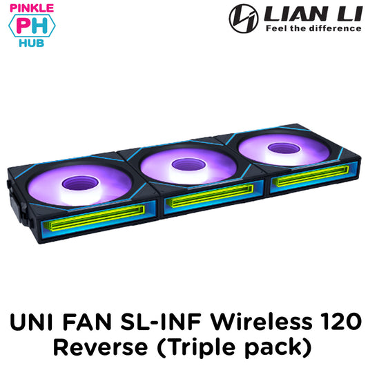 Lian Li UNI FAN SL-INF Wireless Reverse Blade 120mm Fans (Triple Pack)
