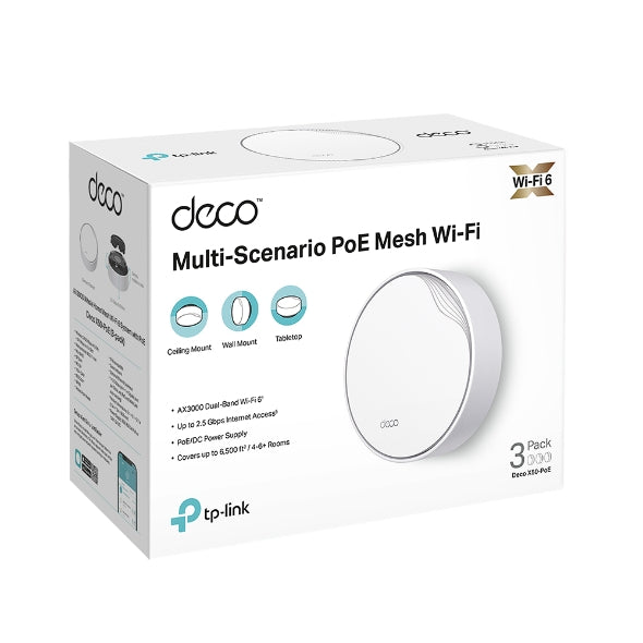 Tp-Link Deco X50-PoE I AX3000 Whole Home Mesh WiFi 6 System with PoE