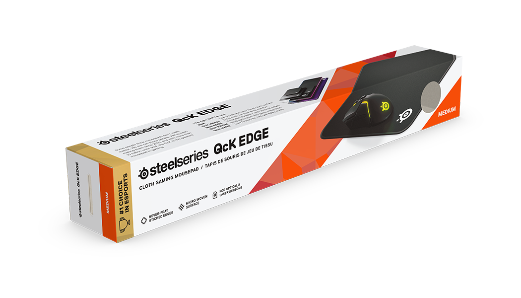 Steel Series QCK EDGE Cloth Mousepad with Stitched Edges for Extended Durability, MEDIUM (63822)