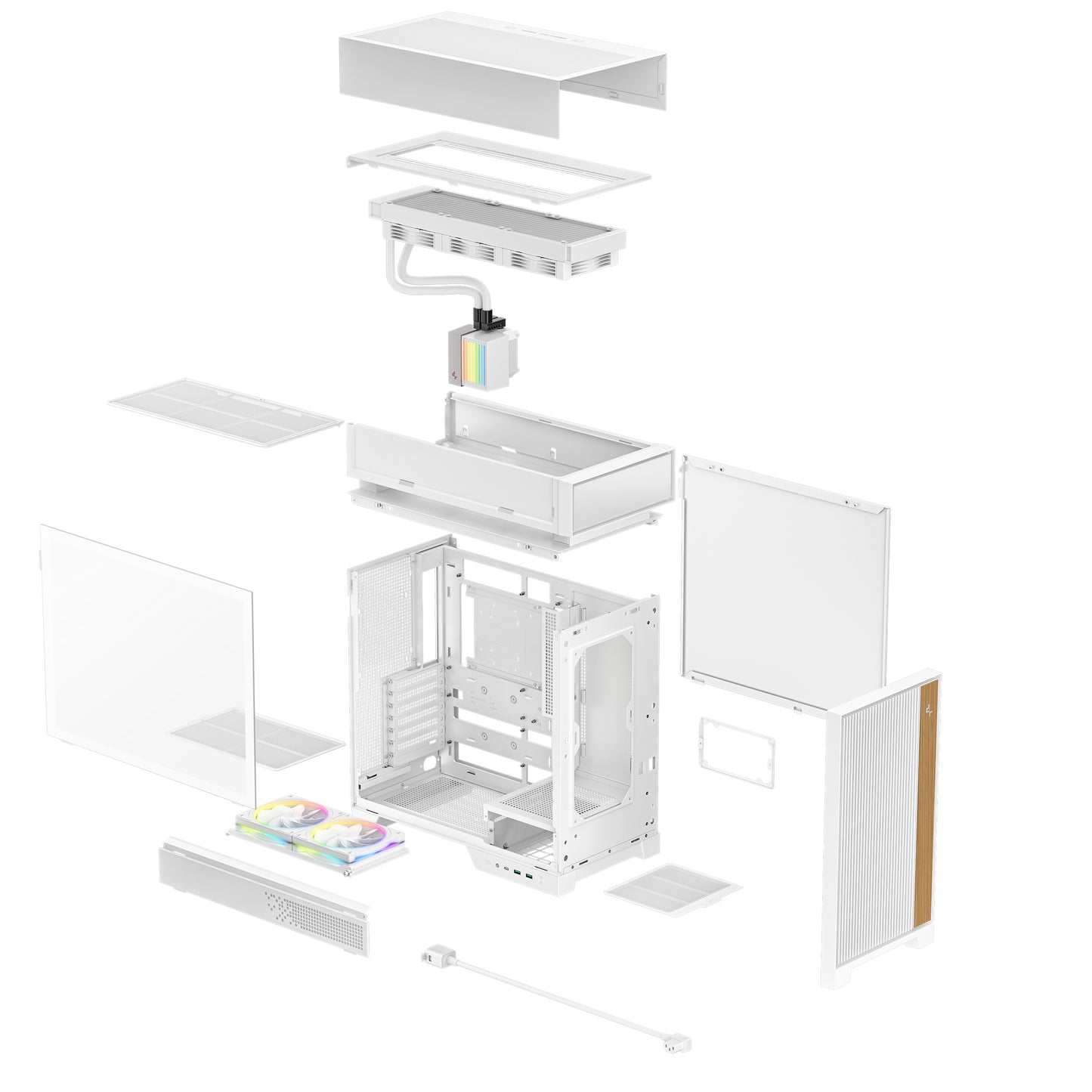 DeepCool CL6600 ATX Case with 360mm ARGB Liquid Cooler White