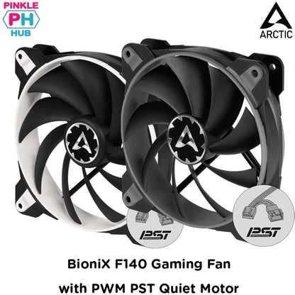 ARCTIC BioniX F140 - 140mm Gaming Fan with PWM PST I (Black/Gray, Black/White)