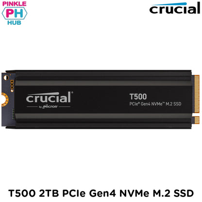 CRUCIAL T500 2TB PCIe Gen4 NVMe M.2 SSD with heatsink