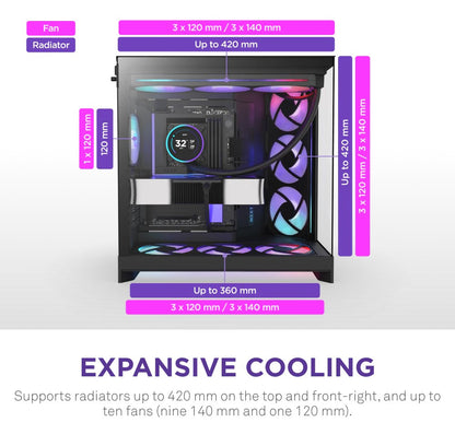 NZXT H9 Flow RGB+ Black Case