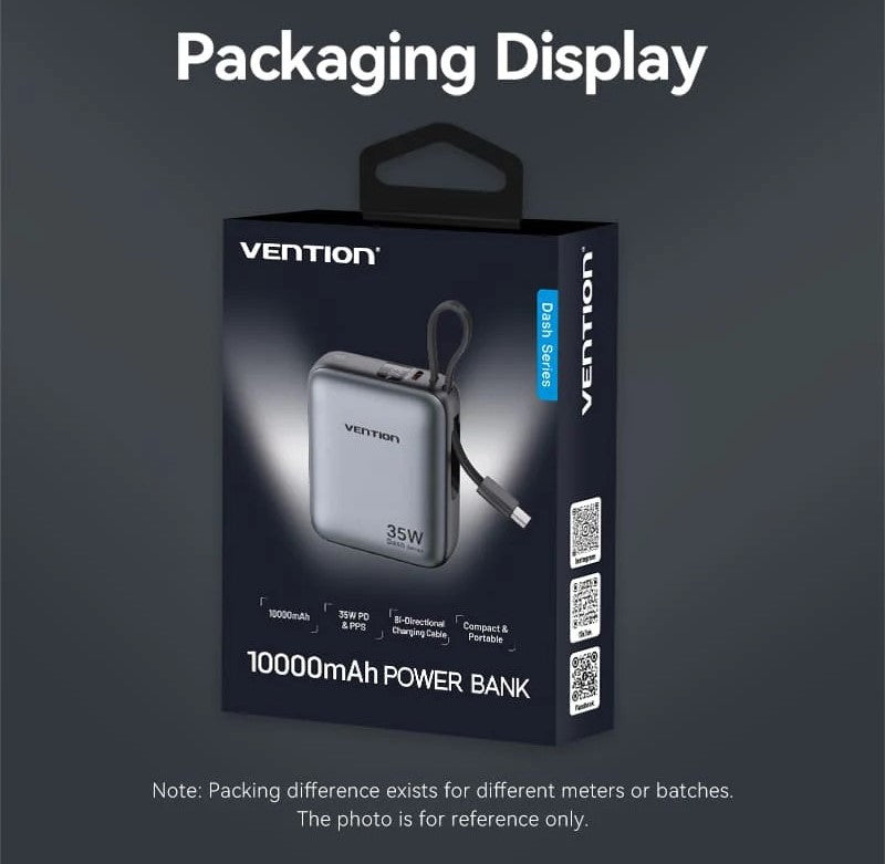 Vention 10000mAh 35W Compact and Portable Air Travel Friendly Power Bank USB-C