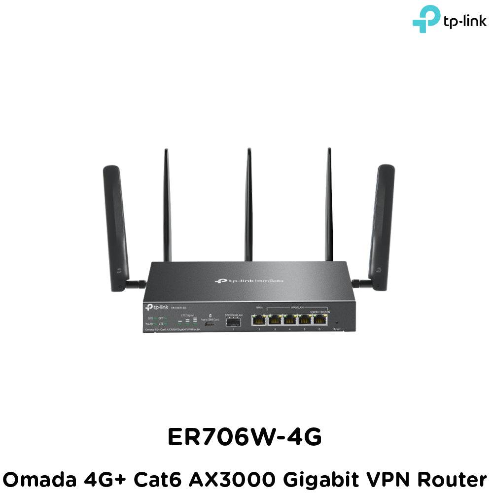 Tp-Link ER706W-4G I Omada 4G+ Cat6 AX3000 Gigabit VPN Router