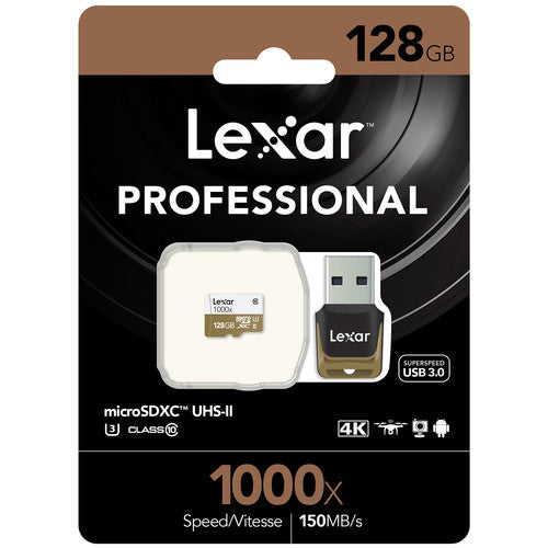 Lexar Professional 1000x microSDHC™/microSDXC™ UHS-II cards - with Reader