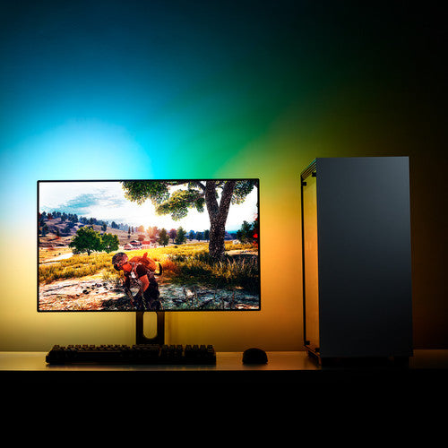 NZXT Ambient Lighting Kit (21-25in) Desktop Lighting System Powered by NZXT CAM, 21 to 25 inches, 34 to 35 inches ultra wide(AC-HUEHU-A2)