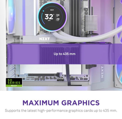 NZXT H9 Flow RGB White Large Dual-Chamber Mid-Tower ATX Airflow Case with RGB