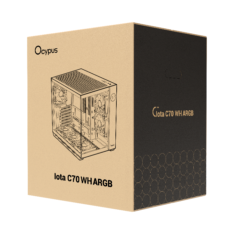 OCYPUS IOTA C70 PANORAMIC MID TOWER CASE W/ 6 ARGB FAN