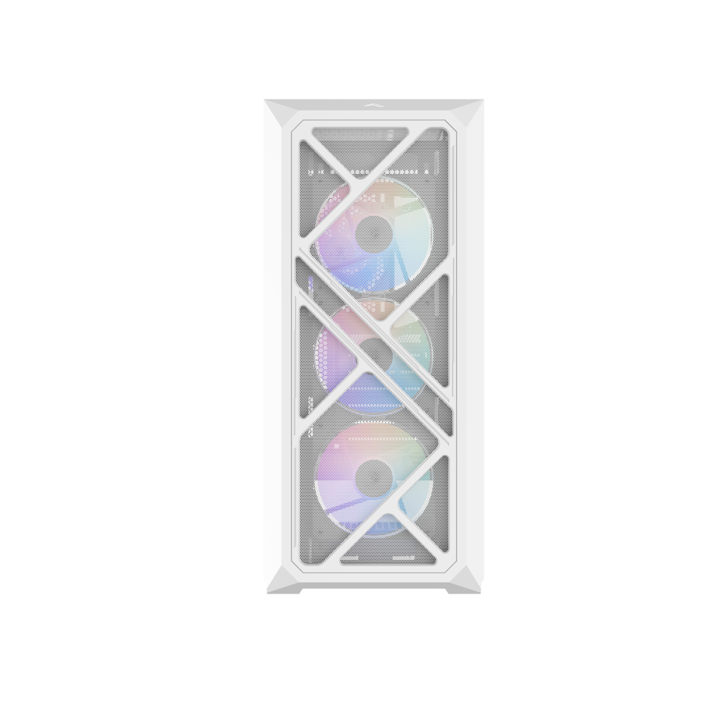 SAMA S41 Mid-Tower PC Case, 4 ARGB Fans, Pre-Installed ARGB HUB (White)