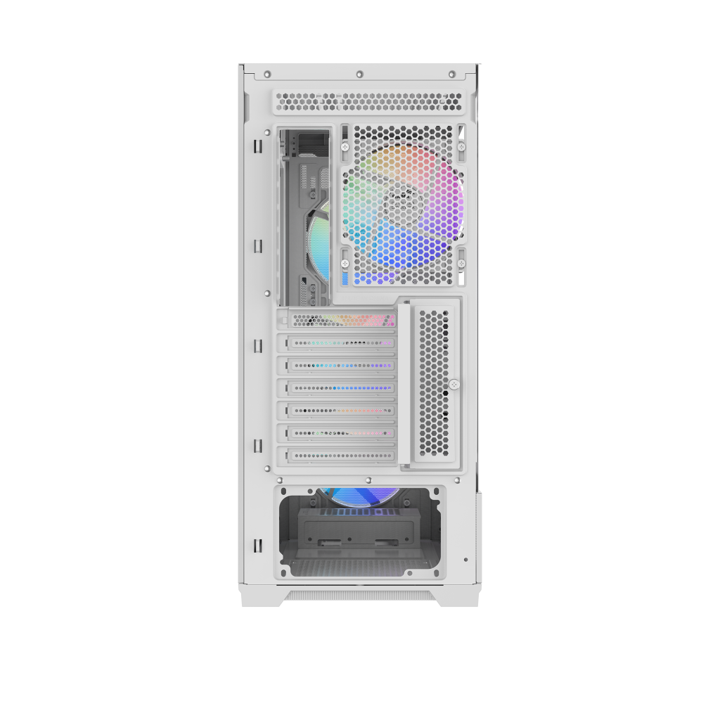 SAMA S41 Mid-Tower PC Case, 4 ARGB Fans, Pre-Installed ARGB HUB (White)