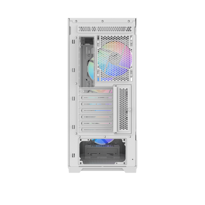 SAMA S41 Mid-Tower PC Case, 4 ARGB Fans, Pre-Installed ARGB HUB (White)