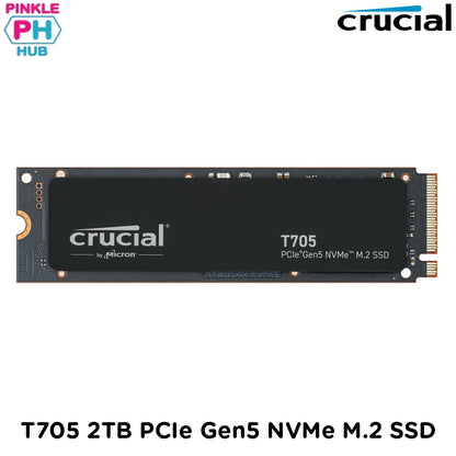 CRUCIAL T705 - 2TB M.2 2280 NVMe PCIe Gen 5x4 SSD - 14,500MB/s Read, 12,700MB/s Write