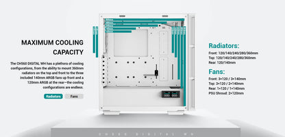 Deepcool CH560 DIGITAL WH Mid-Tower Case