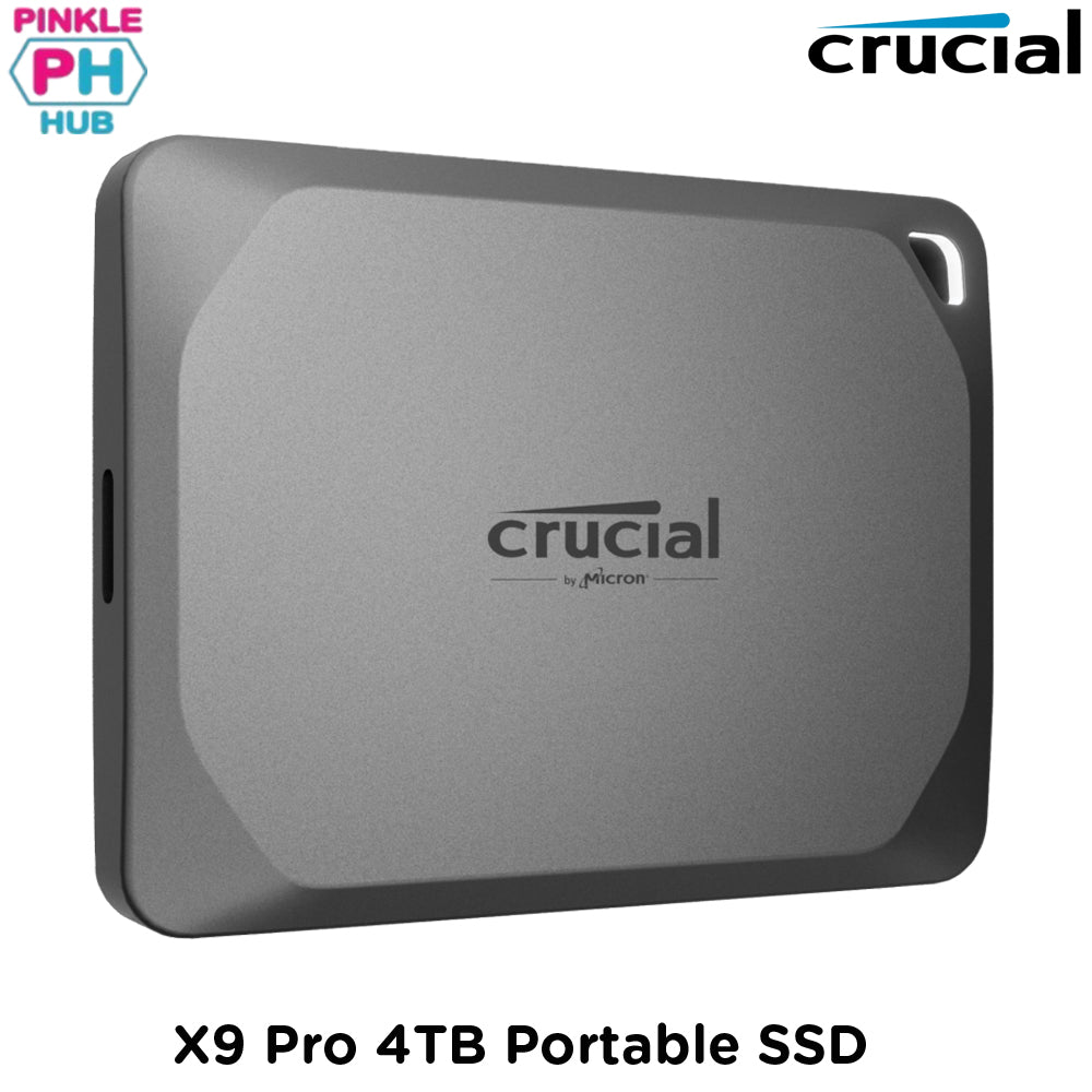 CRUCIAL X9 Pro 4TB Portable SSD - USB 3.2 Gen-2 (10Gb/s), 1050MB/s Read, 1050MB/s Write