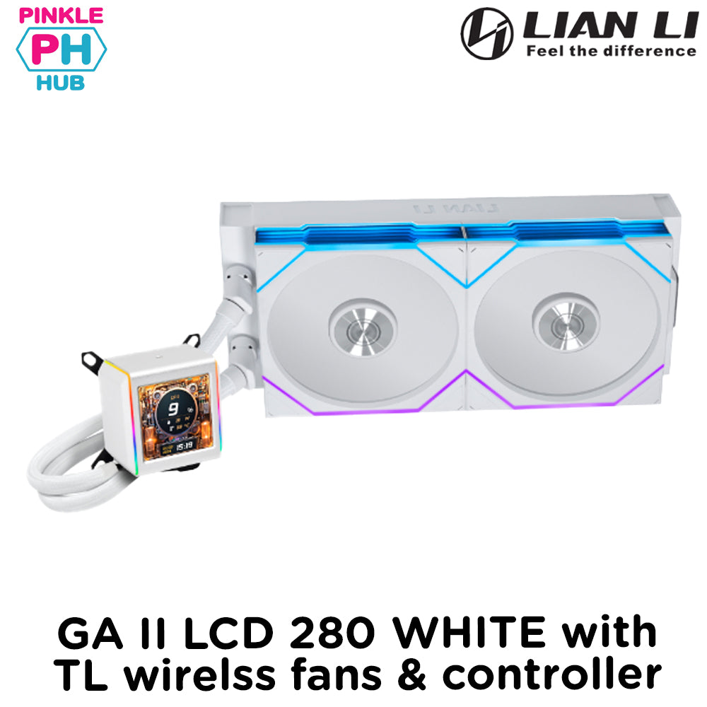 Lian Li GA II LCD 280 WHITE with TL wirelss fans & controller